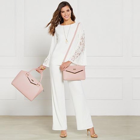 Couture Leather Satchel & Clutch w/ Velvet Detail - Picture 2 of 6